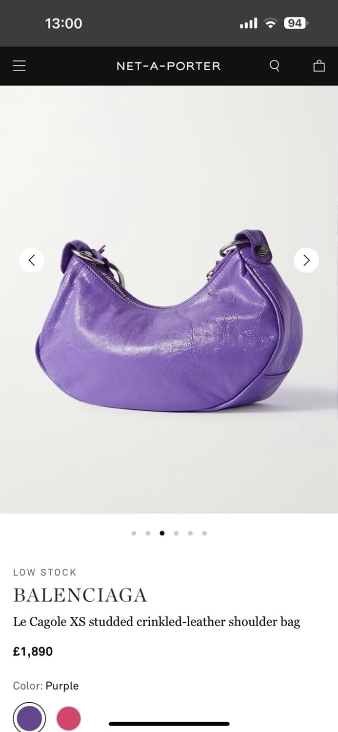 BALENCIAGA 발렌시아가 르카골 퍼플백 XS 상품이미지3