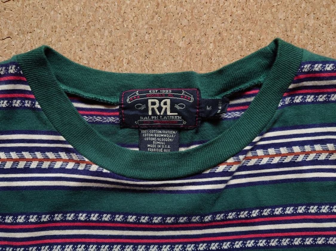 RRL 더블알엘 세라페 인디고 스트라이프 반팔티 상품이미지3