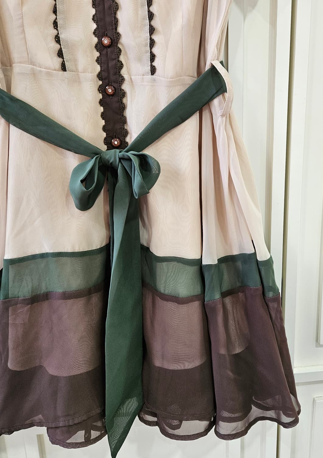 엑시즈팜 (axes femme) 초코말차 배색 쉬폰 원피스 상품이미지5