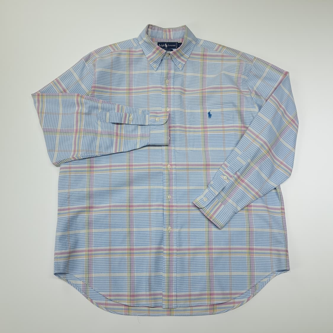 CN855 L 폴로 랄프로렌 USA 코튼캔디 멀티체크 긴팔 셔츠 남방 상품이미지2