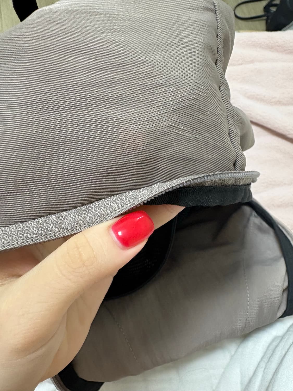 미스치프 롬버스 백팩 핑크 그레이 상품이미지2