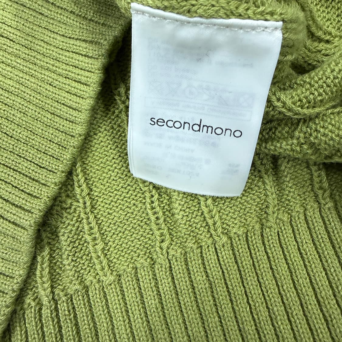(L)세컨드 모노 Secondmono 케이블 꽈배기 PK니트(그린) 상품이미지3
