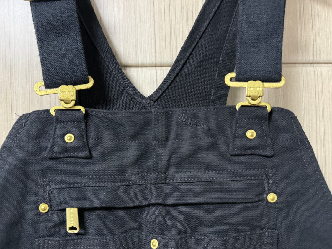 칼하트 덕 빕 남성 오버롤 멜빵 바지 36x32 블랙 상품이미지3