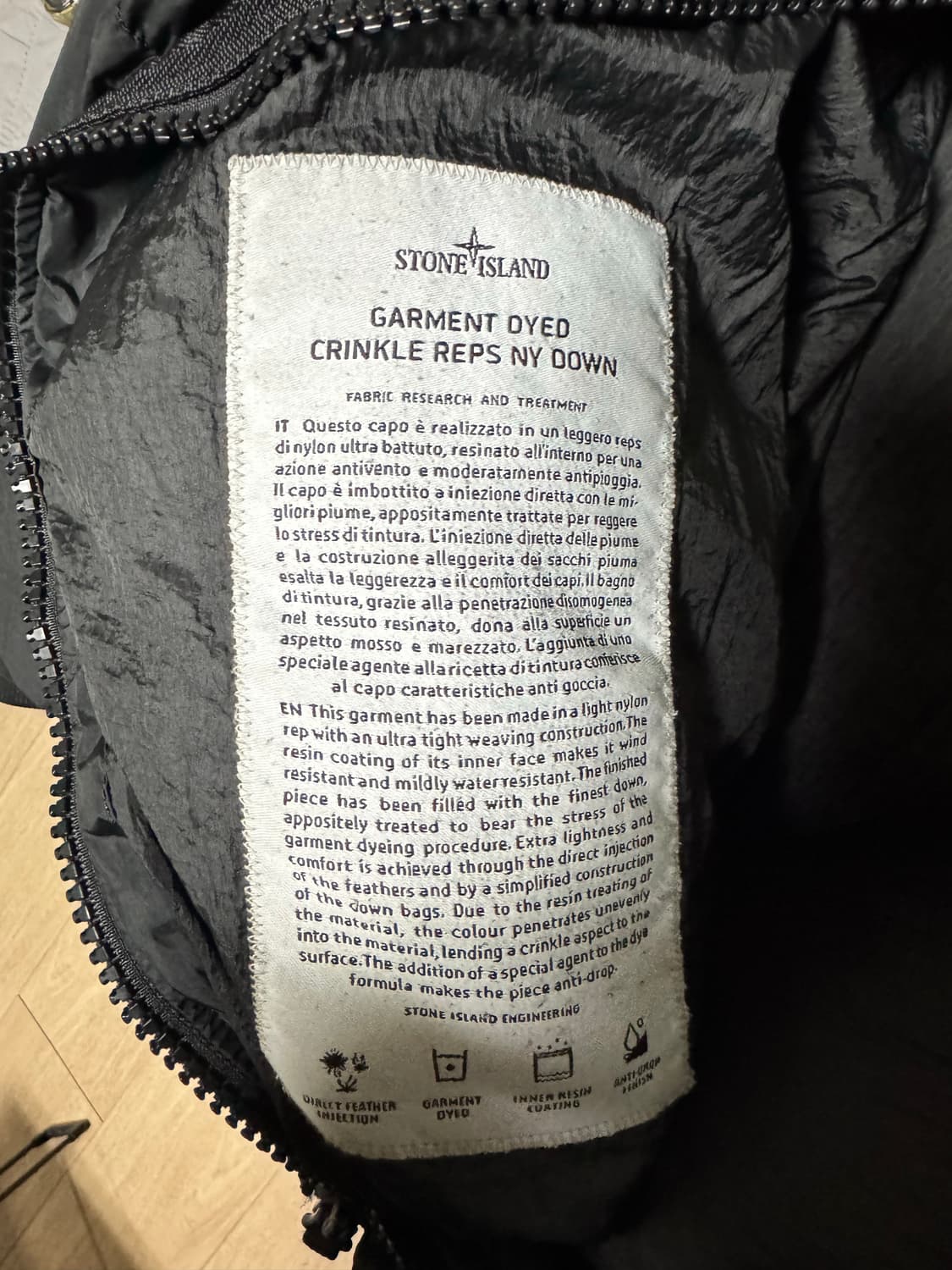 [L] 스톤아일랜드 크링클랩스 패딩 자켓 집업 후드 롱패딩 경량패딩 상품이미지5