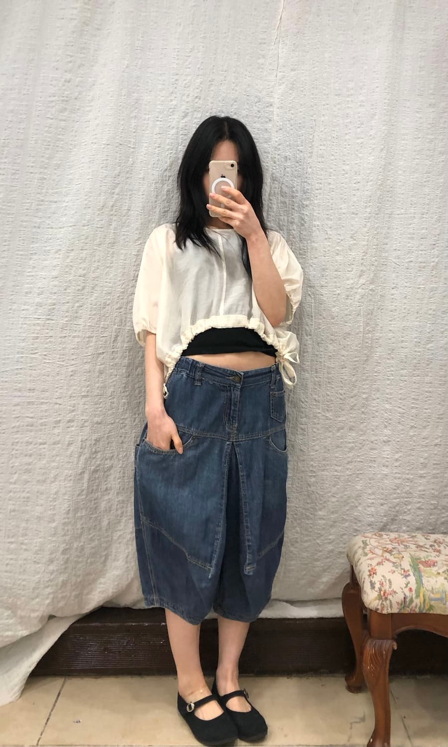 Drawstring Drape Blouse 상품이미지5
