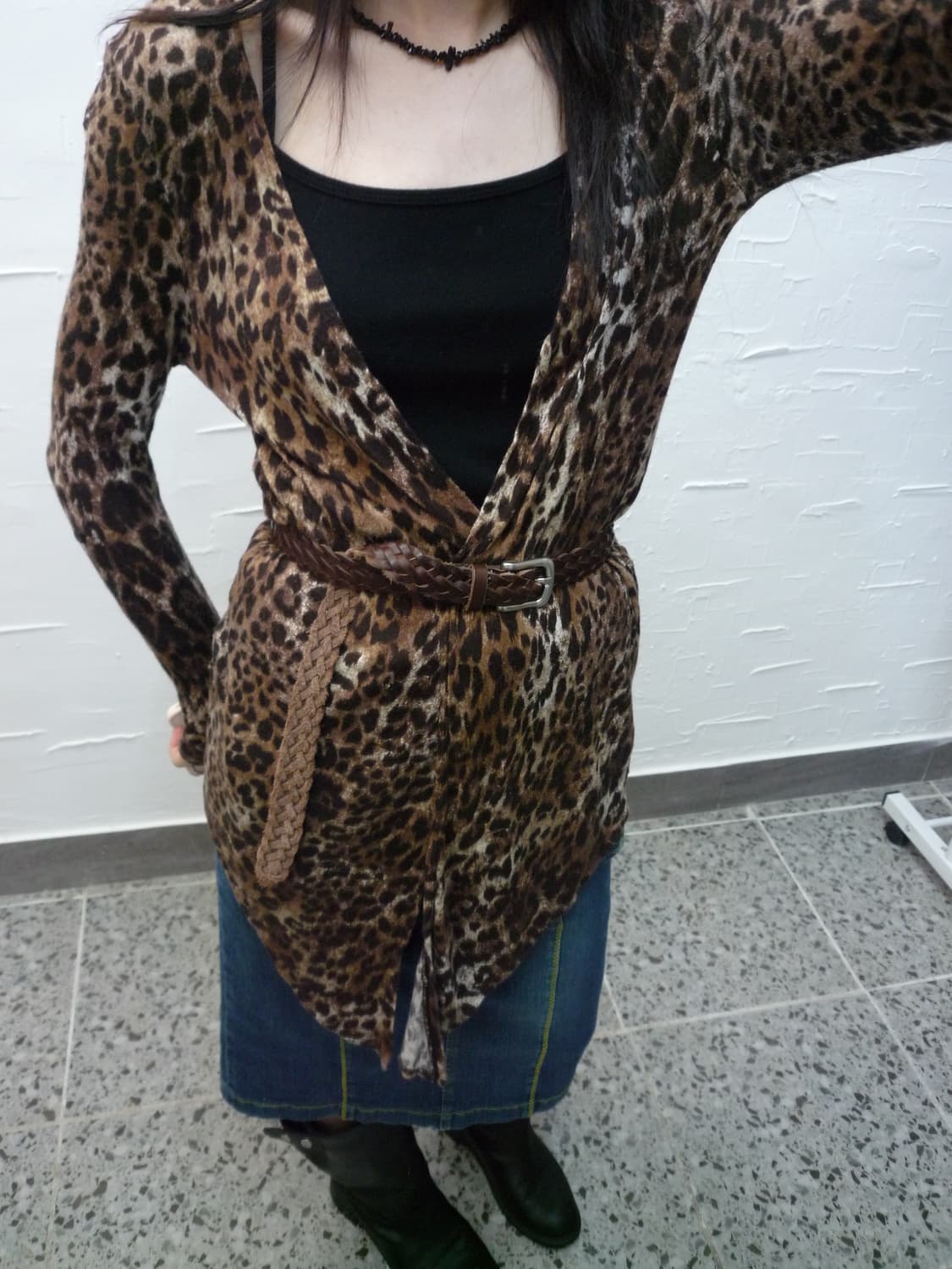 Leopard slim fit cardigan 상품이미지3