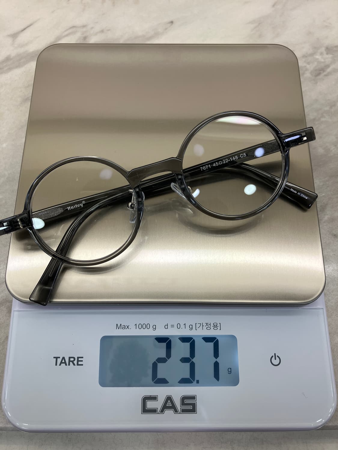 B61 HL 유광 그레이 라운드 뿔테 안경7671 상품이미지8