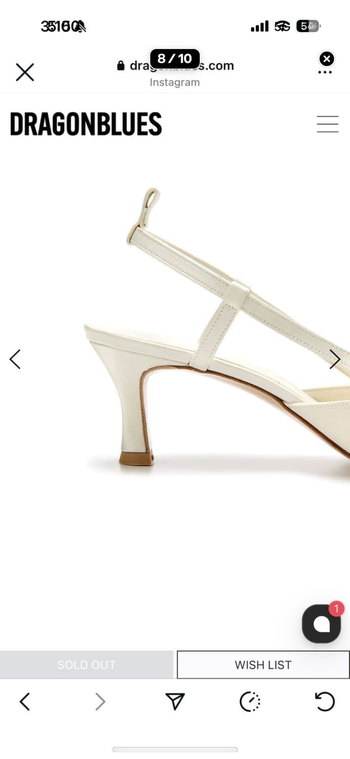 드래곤블루스 235-240 리본 슬링백 새틴 37 웨딩슈즈 상품이미지6