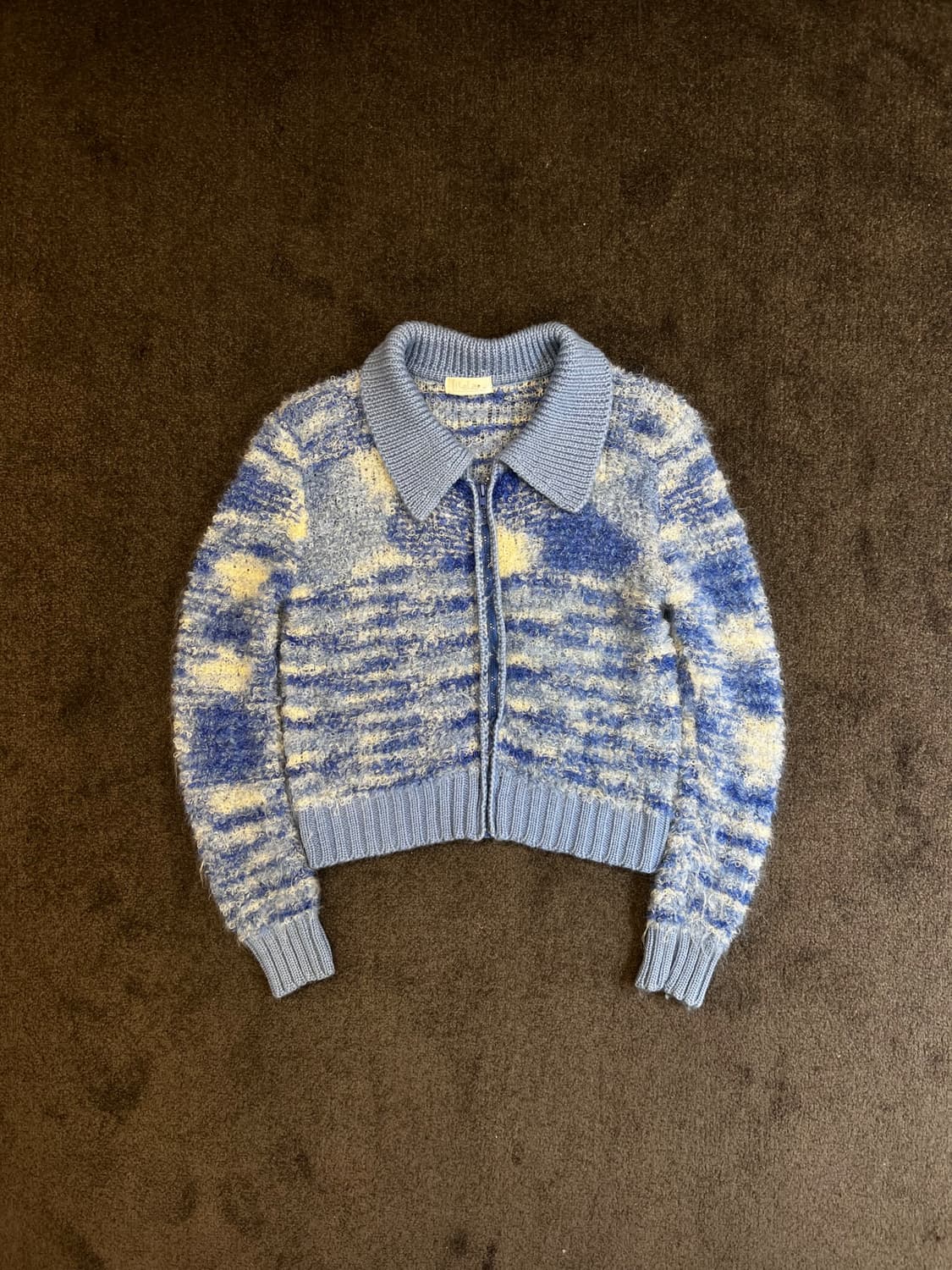 릴라라 블루 패턴 집업 니트 상품이미지1