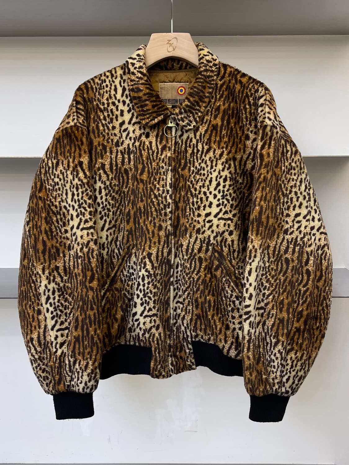 레드 옐로우 블루 90s 레오파드 패턴 블루종 상품이미지1