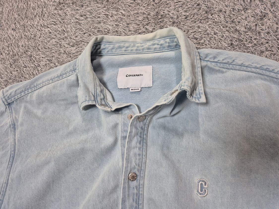 커버낫 남성 C로고 워싱 데님셔츠 M 상품이미지4