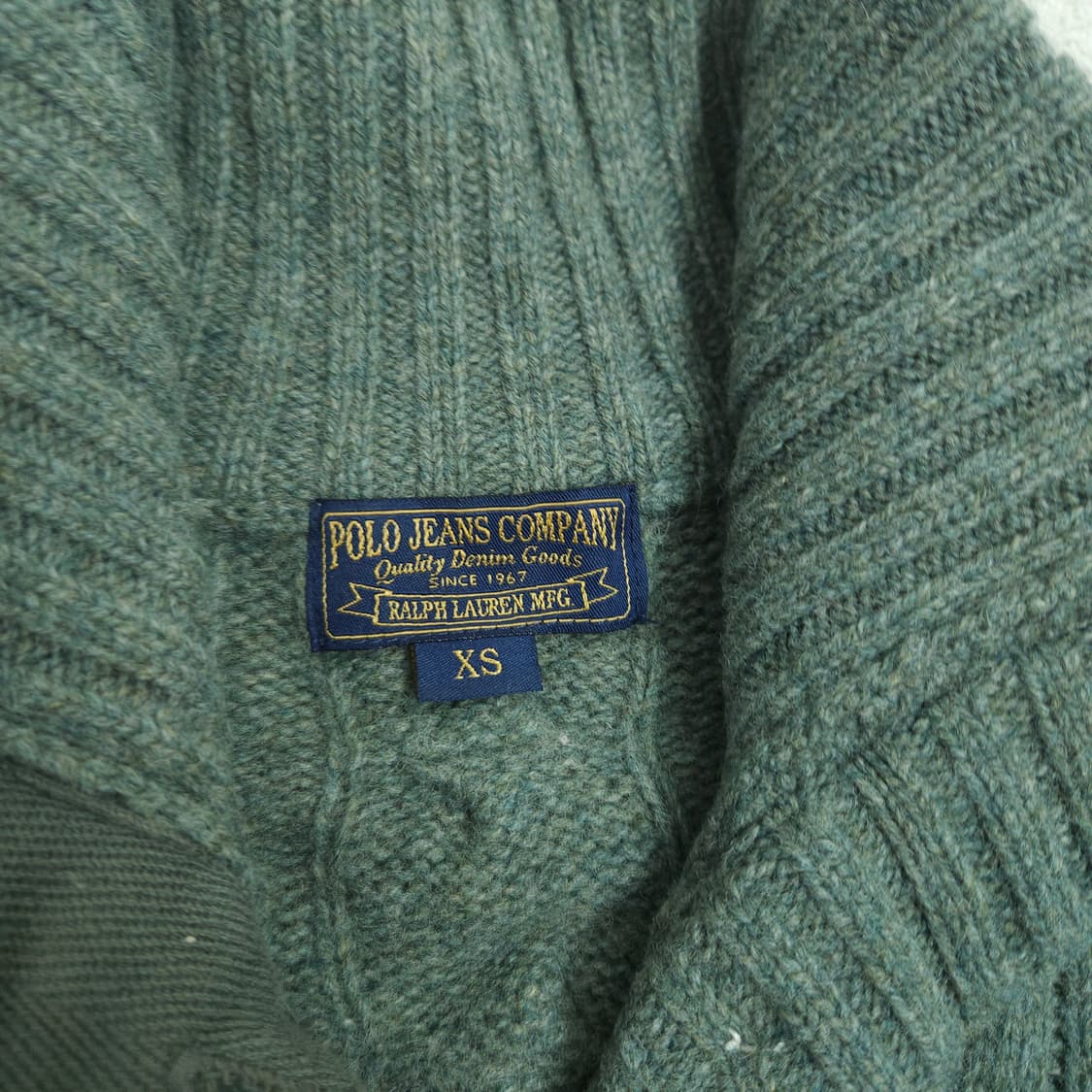 폴로진스 램스울 하이넥 케이블 가디건 XS 상품이미지5