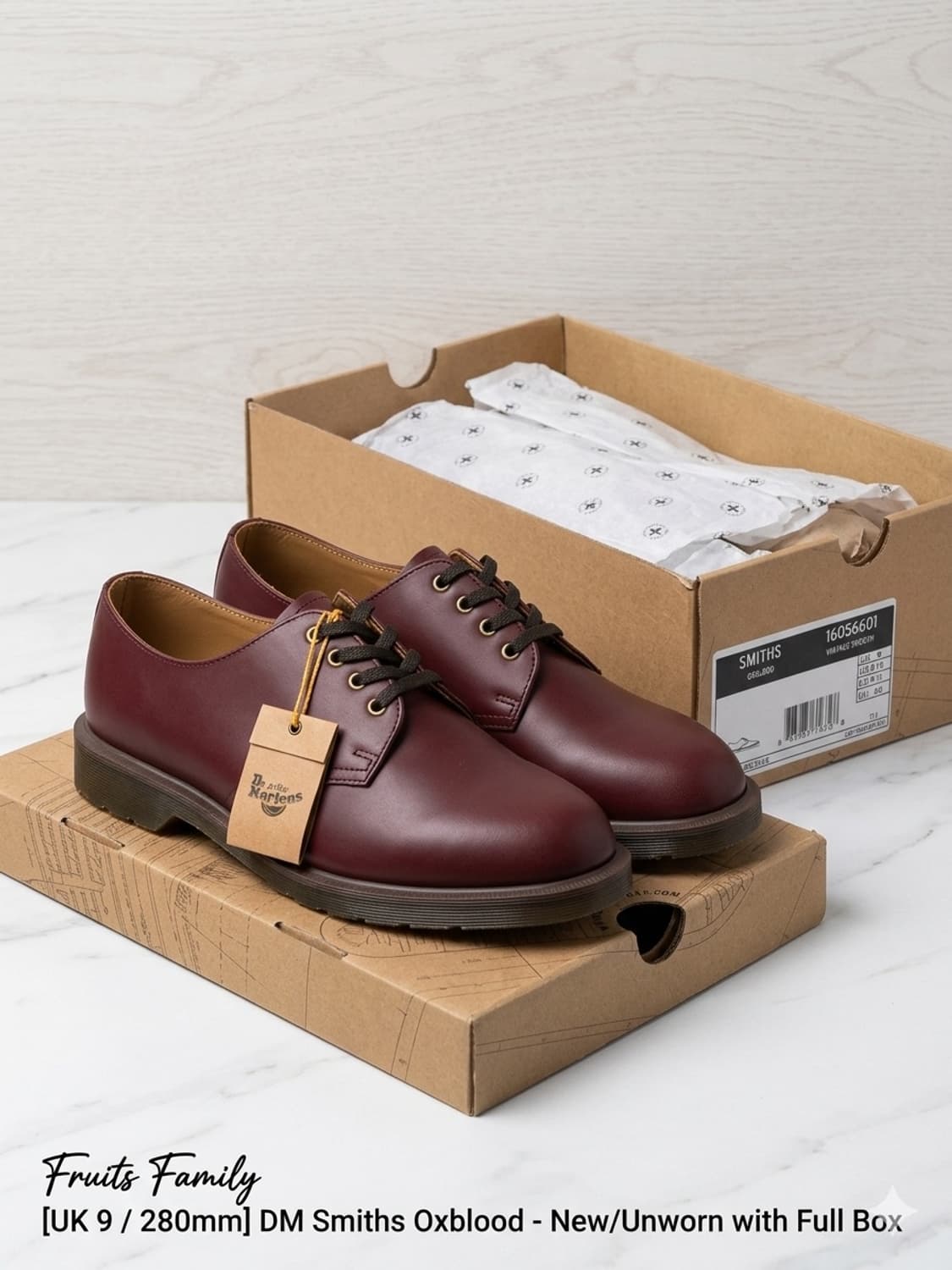 [미착용/레어] 닥터마틴 아카이브 스미스(Smiths) 옥스블러드 UK9 상품이미지1