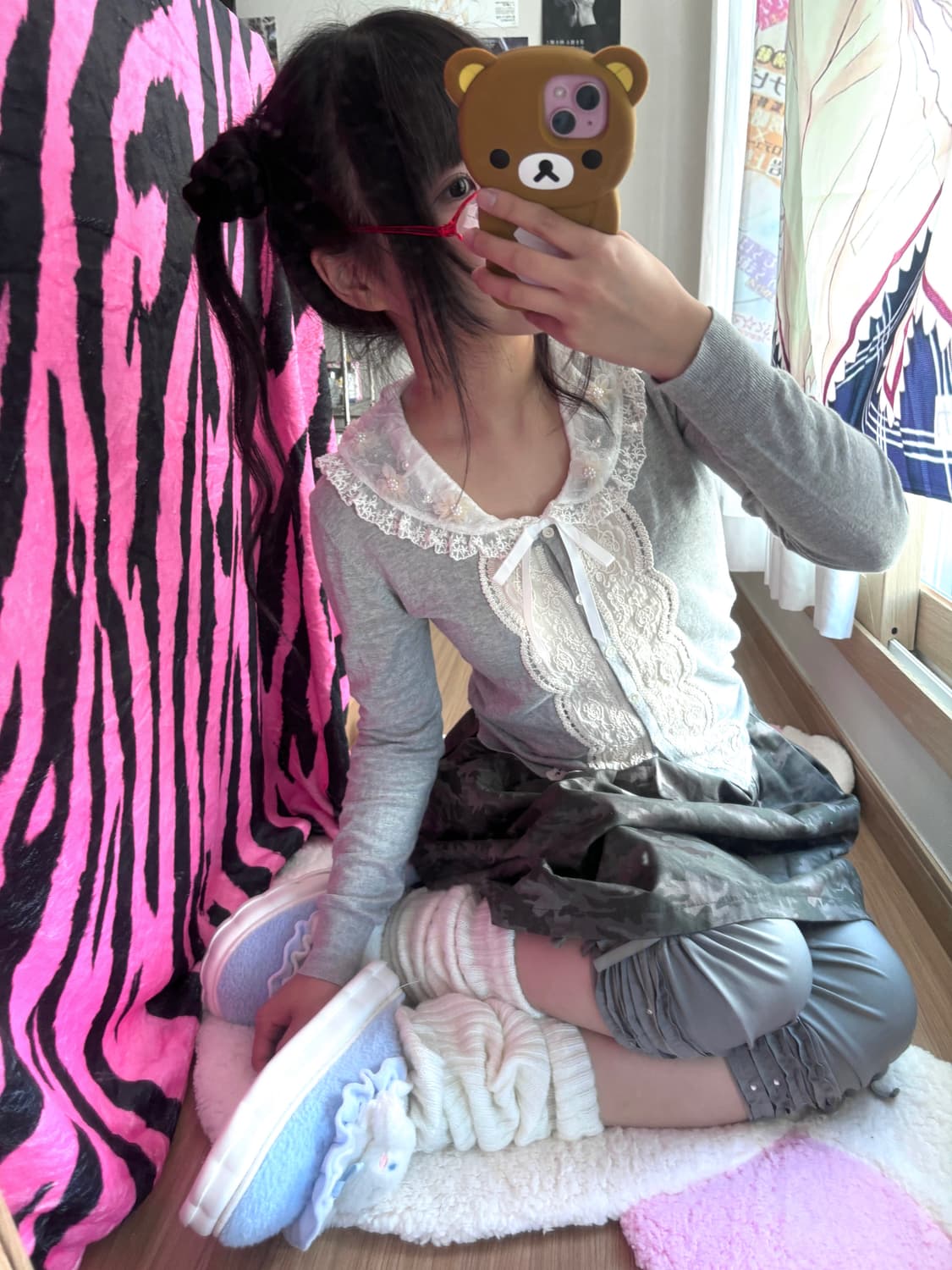 리즈리사 플라워 세일러카라 아이보리 슬리브리스 상품이미지5
