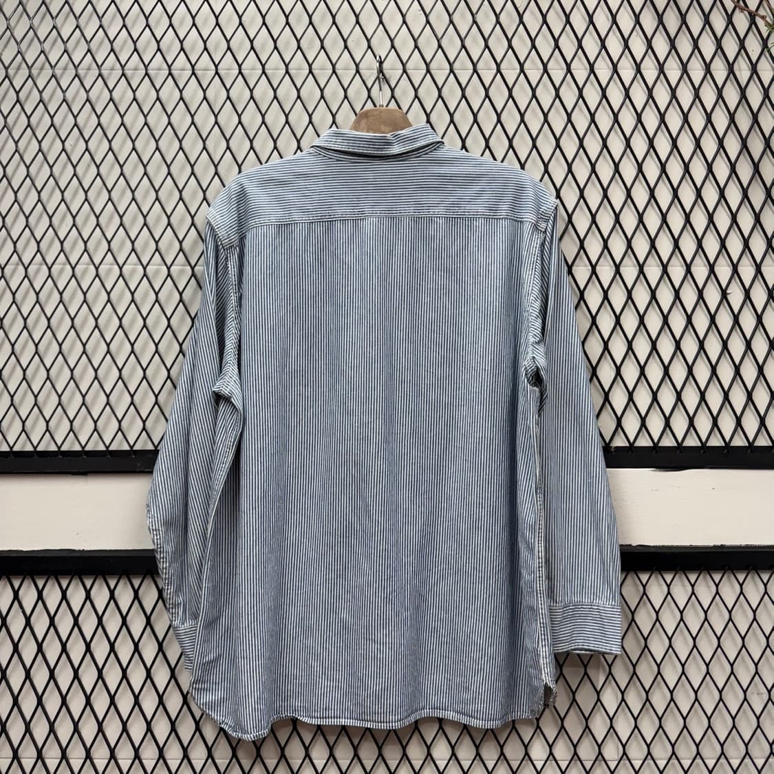 리바이스 워크 셔츠 스트라이프 패턴 투포켓 포인트 인디고 블루 상품이미지2