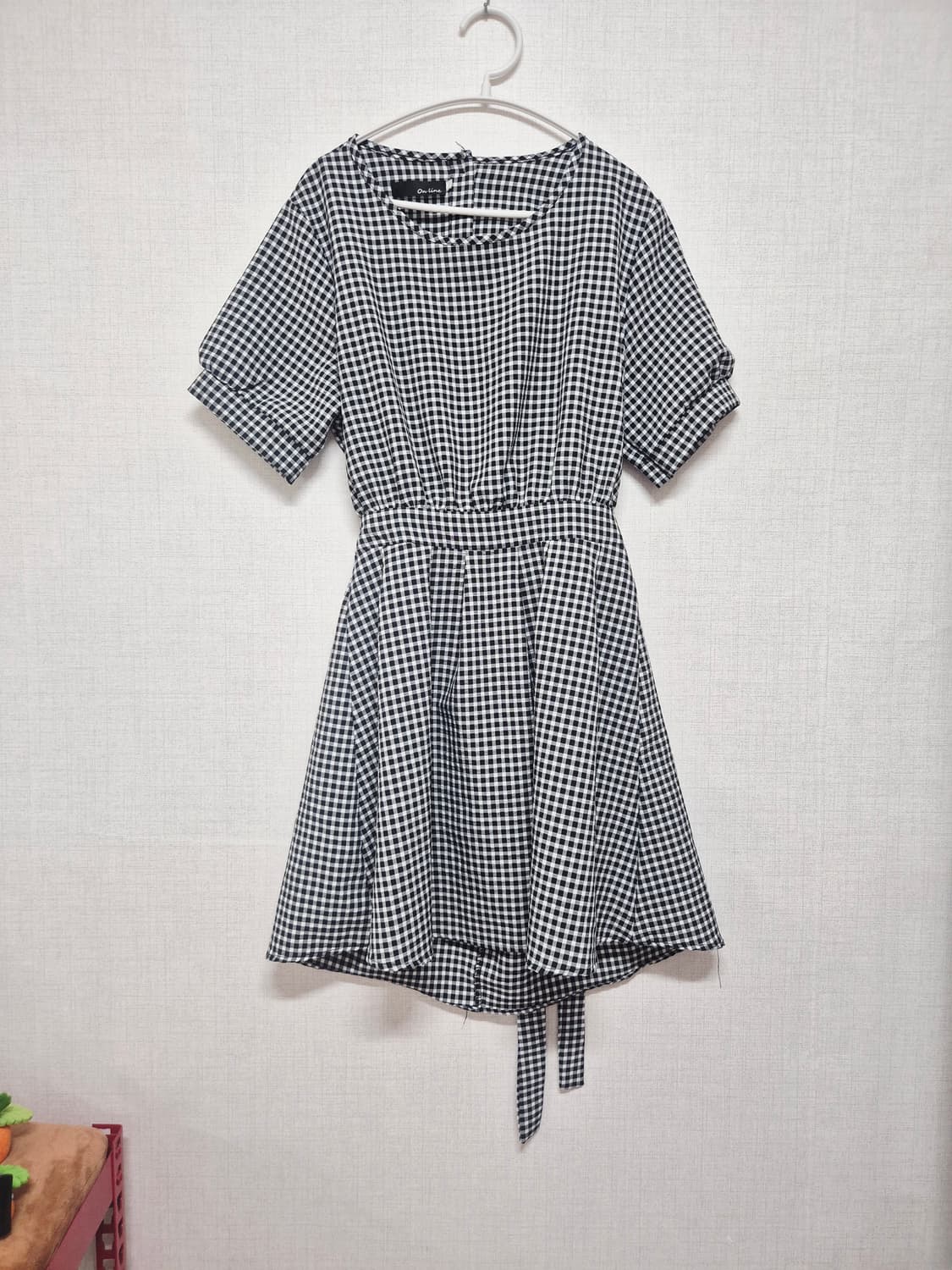 온리블랙 깅엄체크 원피스 상품이미지1