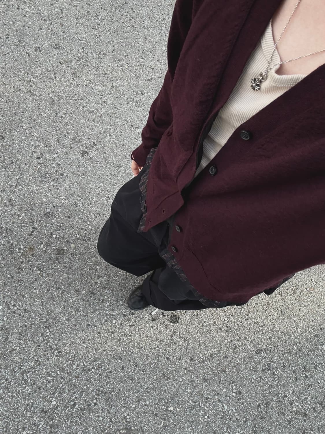 마르지엘라 디스트레스 가디건 버건디 상품이미지3