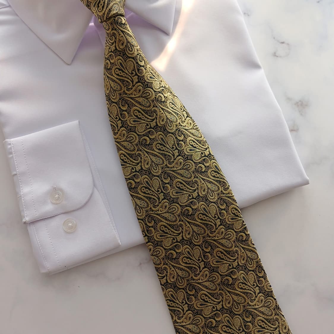 소니아 리키엘 실크 골드 페이즐리 넥타이 10cm A+등급 A18796
 상품이미지5
