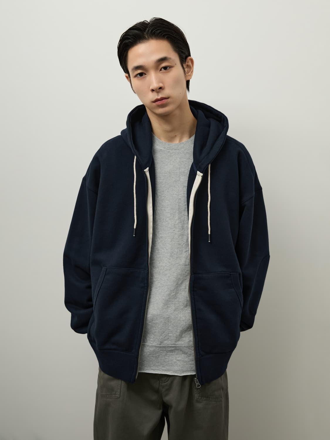 러프사이드 후드집업 3 size, Navy 상품이미지1