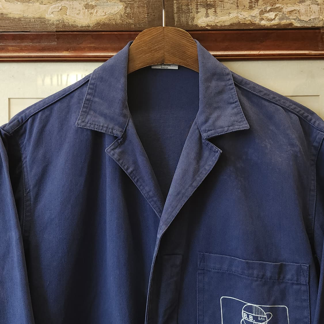 80s 프렌치 워크자켓 프렌치 샵 코트 페이딩 블루 50 상품이미지4