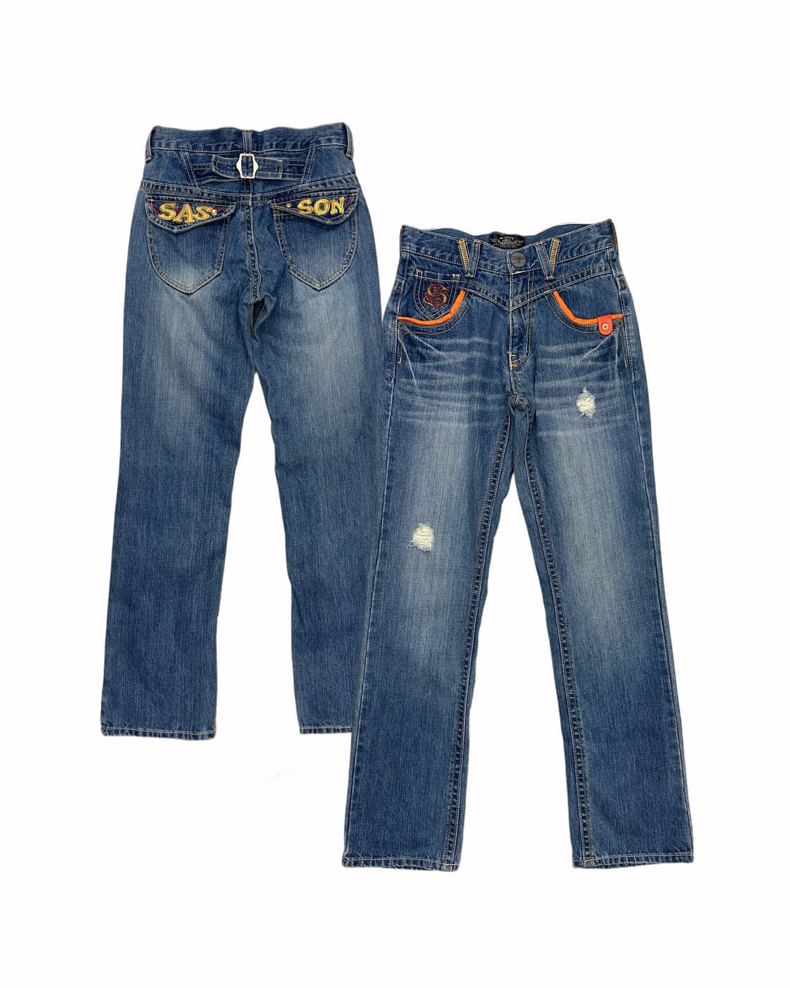 embroidery strap slim jean 상품이미지1