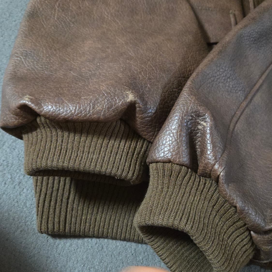 90s NewsPaper A-2 레더 자켓 XXL 상품이미지5