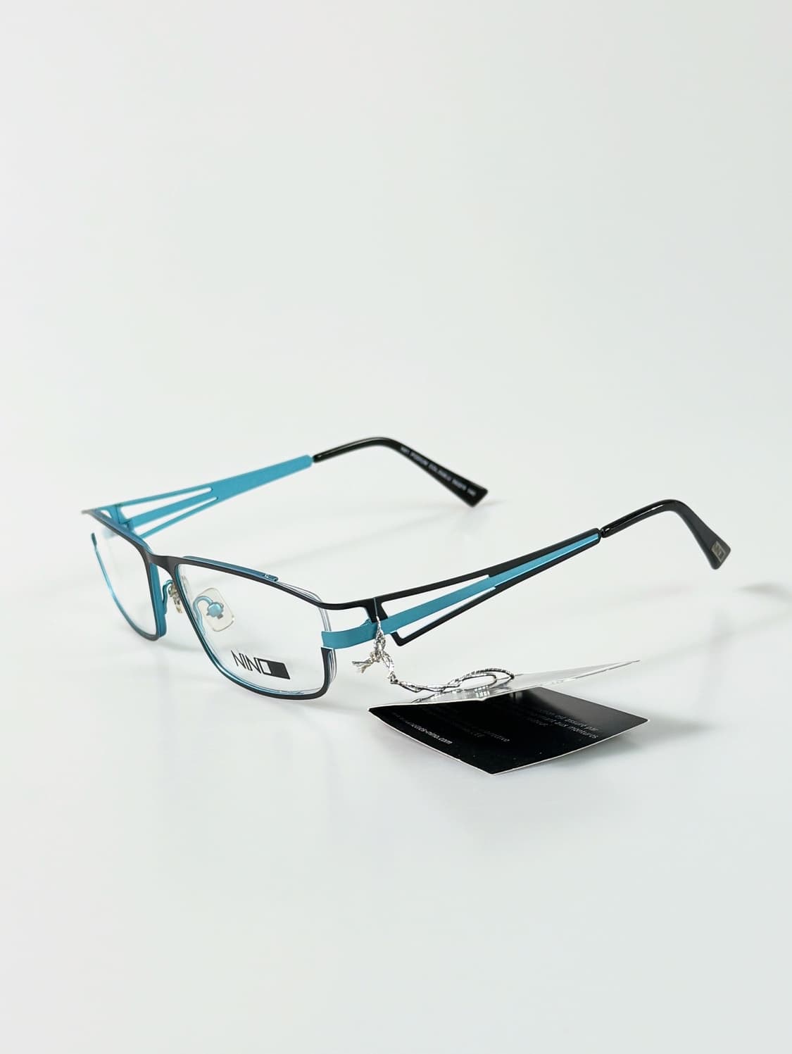 프랑스제 NINO EYEWEAR 블랙블루 메탈릭 스퀘어 빈티지 안경 상품이미지4