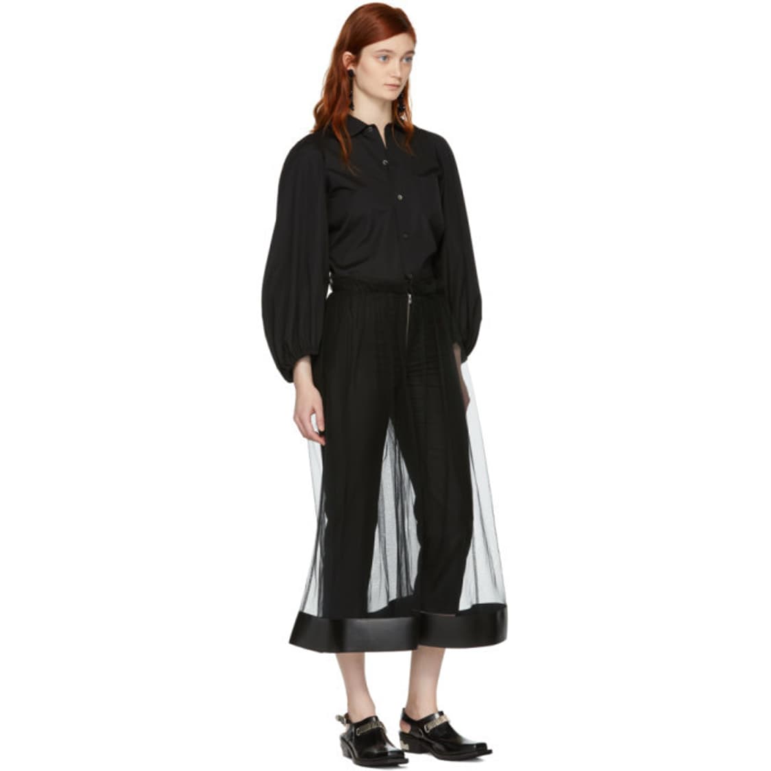 느와케이니노미야 튤 오버레이 크롭 팬츠 xs 상품이미지4