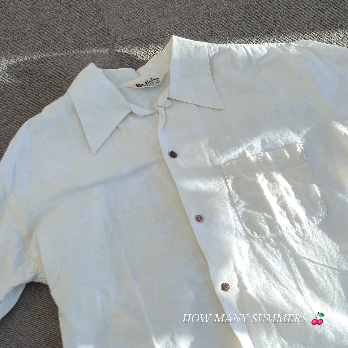 반팔 셔츠 아이보리 & 화이트 패턴 여름 상품이미지7