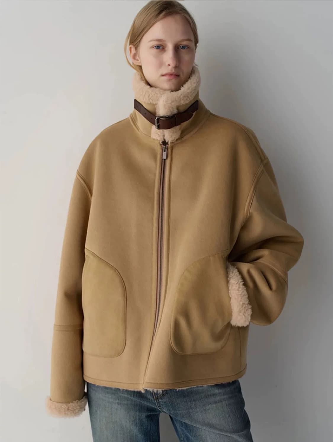 (s) 파사드패턴 램스울 스웨이드 무스탕 상품이미지1