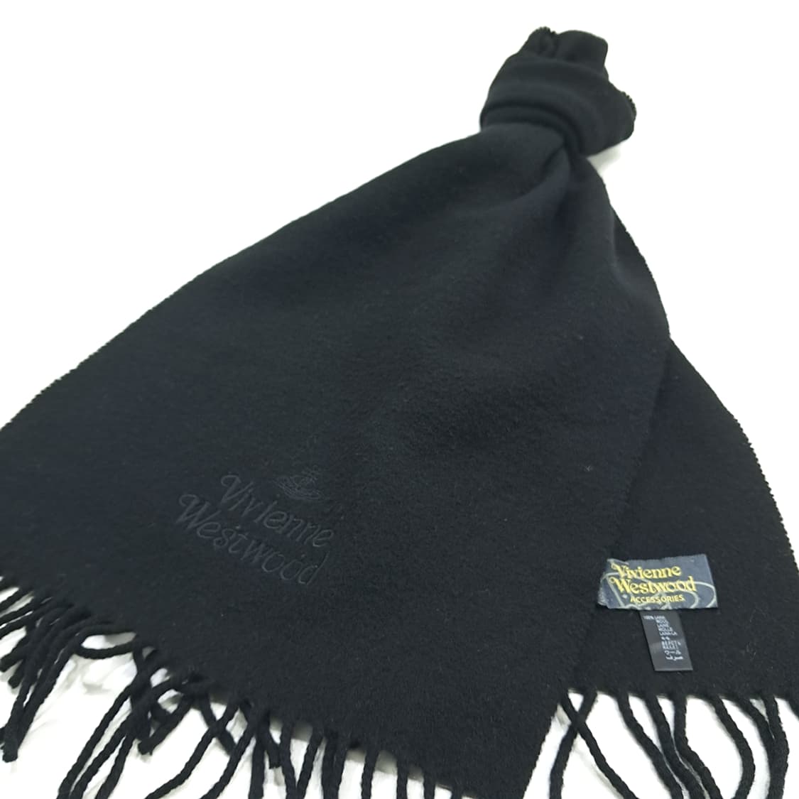 MX131 비비안 웨스트우드 블랙 울 목도리 머플러 상품이미지2