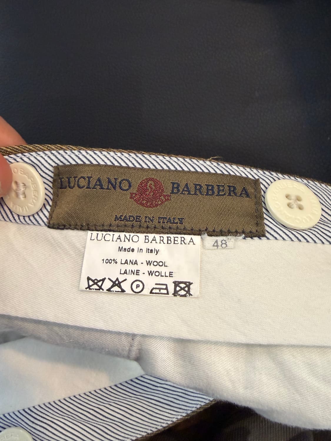 Luciano Barbera 이탈리아 울 슬랙스 브라운 팬츠 48 상품이미지3
