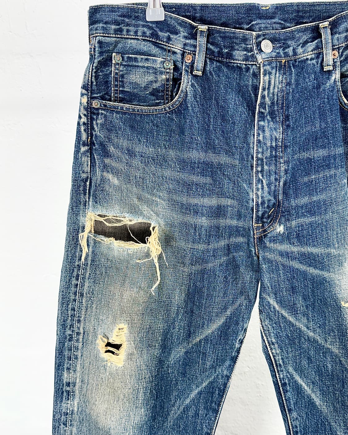 리바이스 502-xx 빅 E 디스트레스드 재팬기 와이드 데님 팬츠 상품이미지2