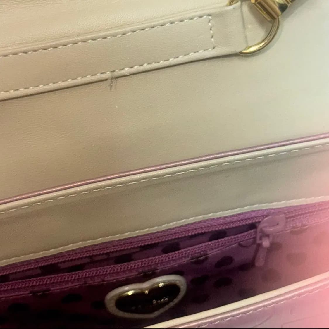 Y2k 러브캣 핑크 하트 패턴 리본 숄더백 하이틴 가방 갸루 상품이미지6