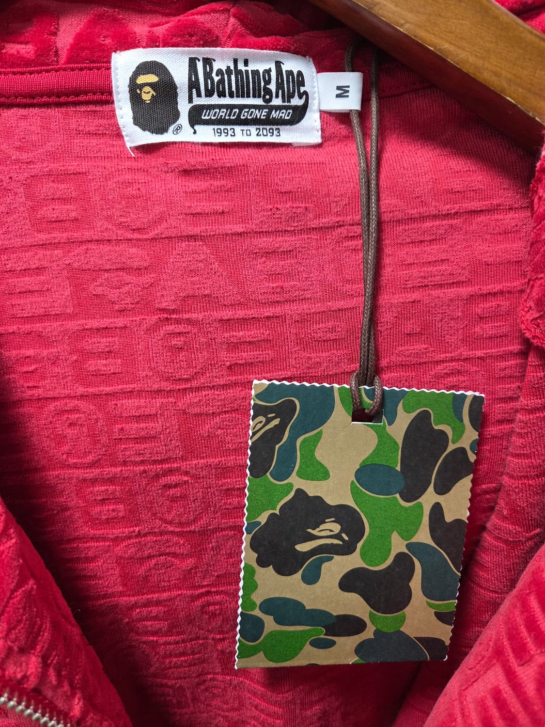 베이프 럭스 스포츠 패턴 샤크 릴렉스드 핏 Fz 후드 레드 상품이미지4