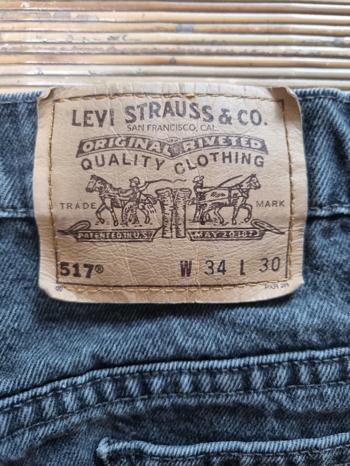 90s USA 517 34x30 리바이스 블랙 오렌지탭 상품이미지7