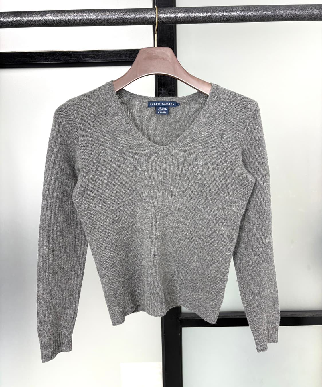 [[S]POLO 폴로 진그레이 브이넥 니트 상품이미지1