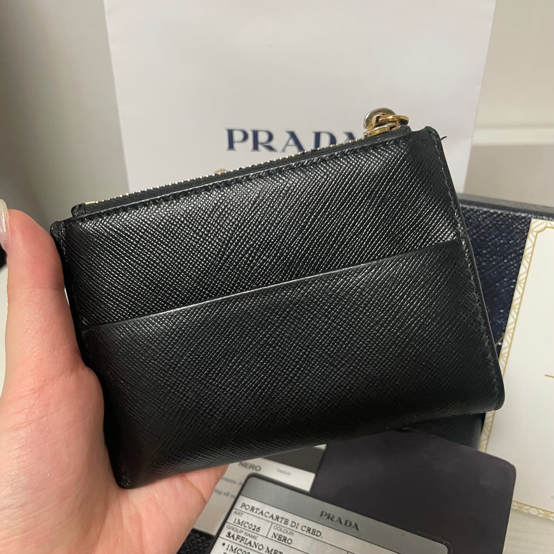프라다 사피아노 지퍼 카드지갑 풀세트 상품이미지5