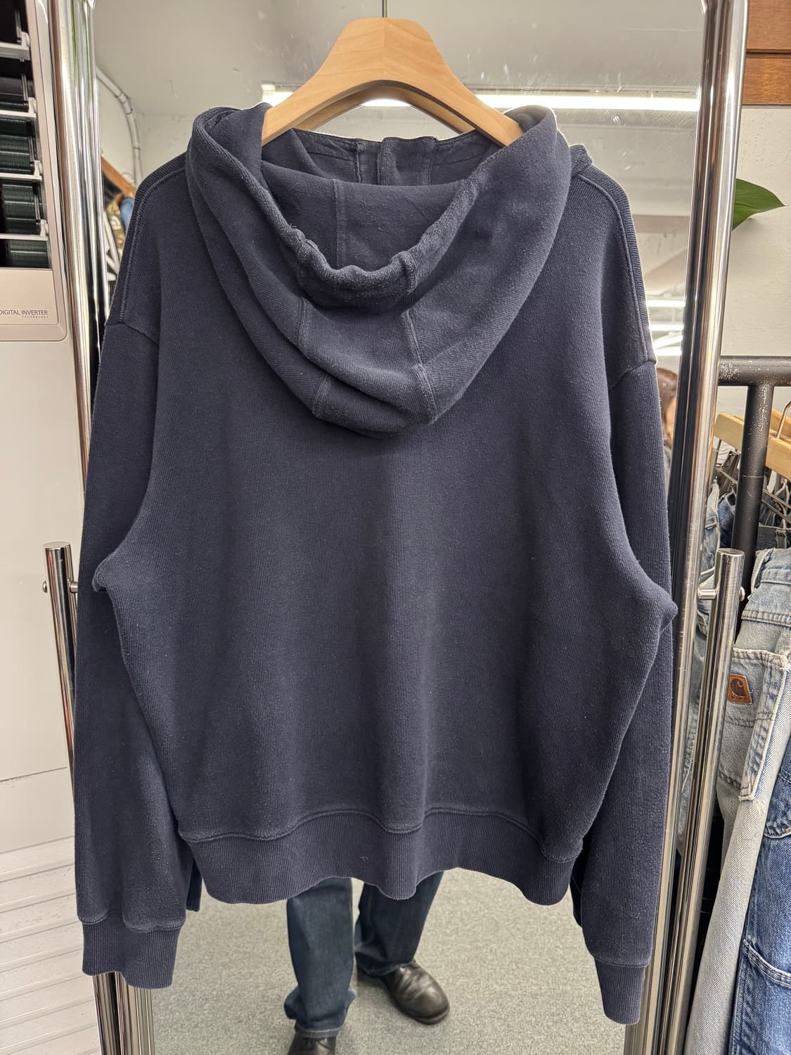 마리떼 프랑소와저버 넥버튼 네이비 후드티 상품이미지4