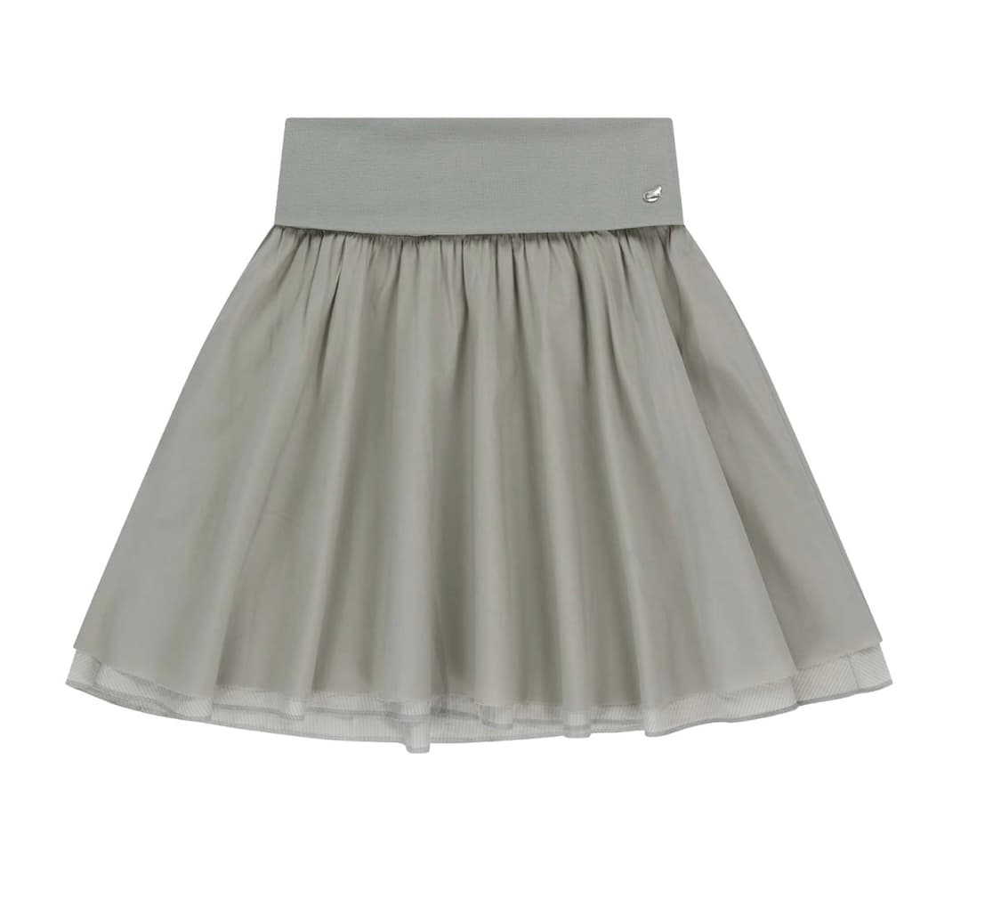 DOUBLE SHIRRING SKIRT GREY 상품이미지1