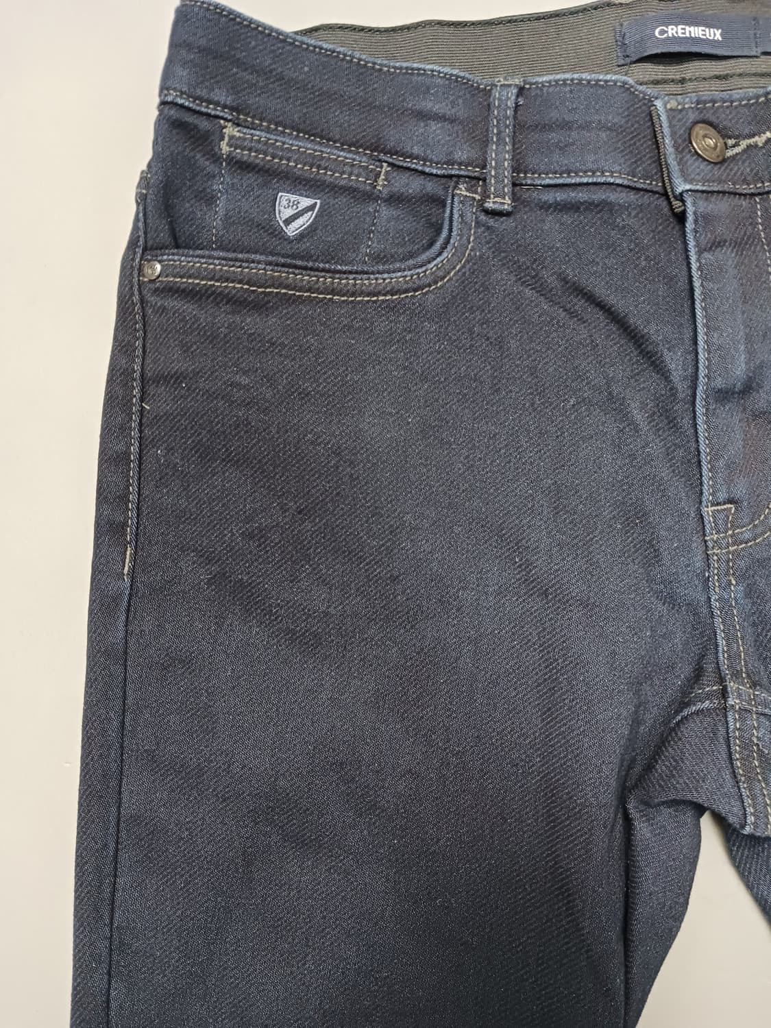 [32] 다니엘 크레뮤 진청생지 기모 밴딩 스트레이드진 청바지 상품이미지2