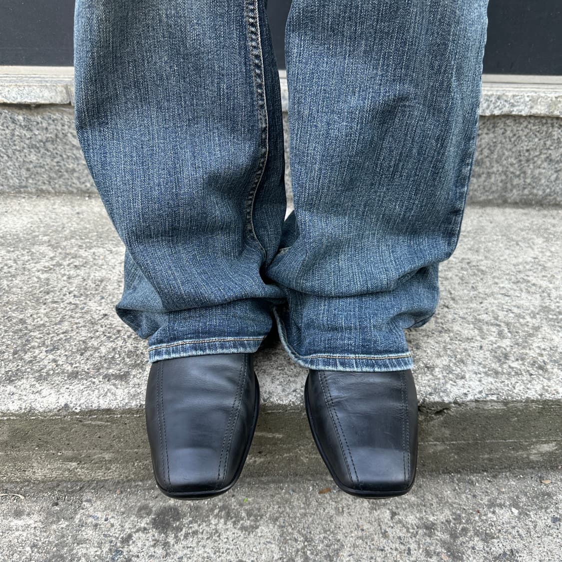 00s 빈티지 블랙 프라다 스포츠 스퀘어 토 로퍼 풀박스 상품이미지8