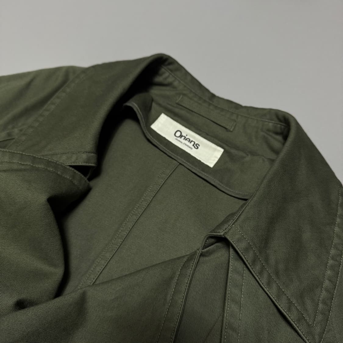 Oriens by 저널스탠다드 올리브컬러 코튼 오버 벨티드 트렌치 코트 상품이미지3