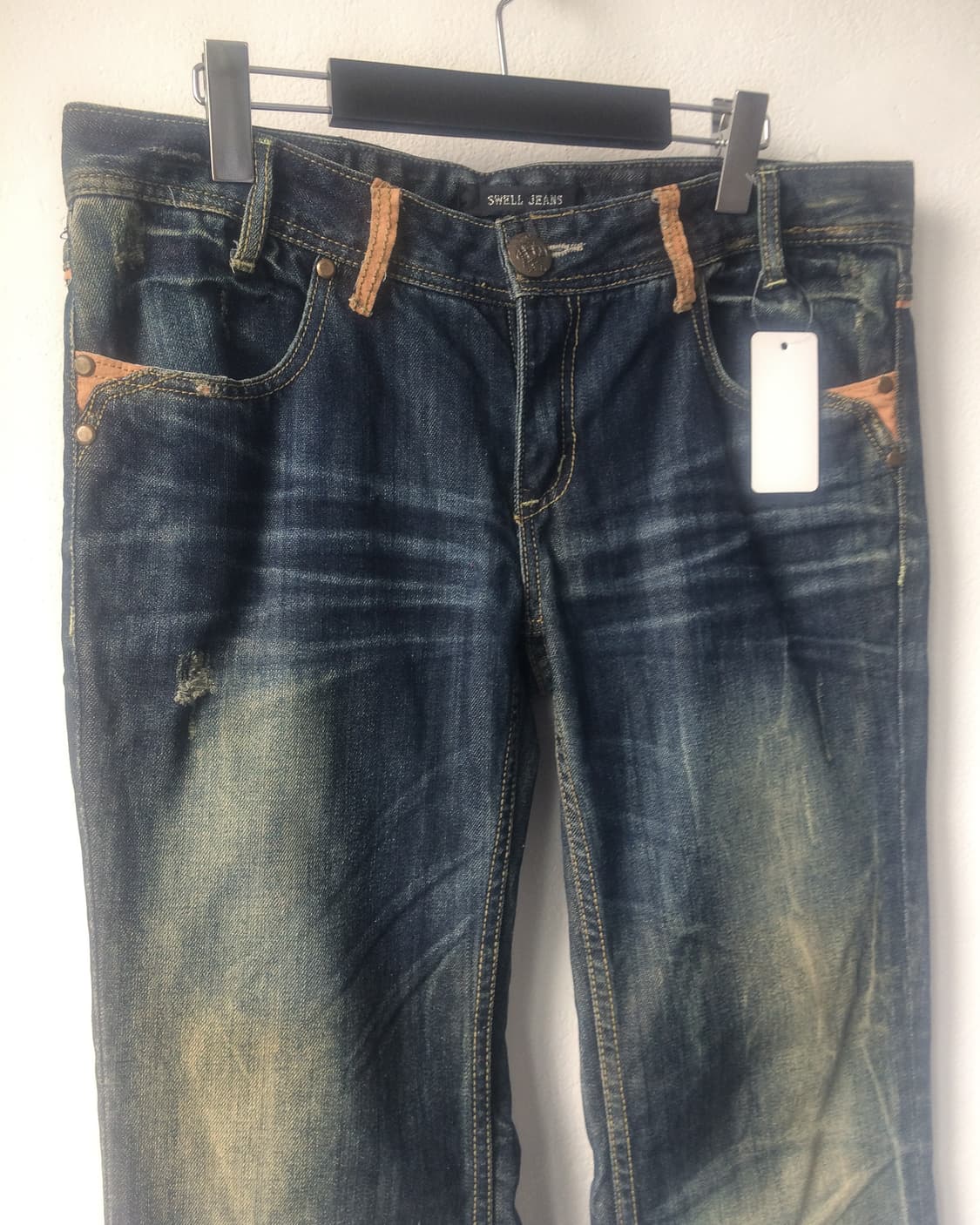 Back pocket button point washing denim p 상품이미지4