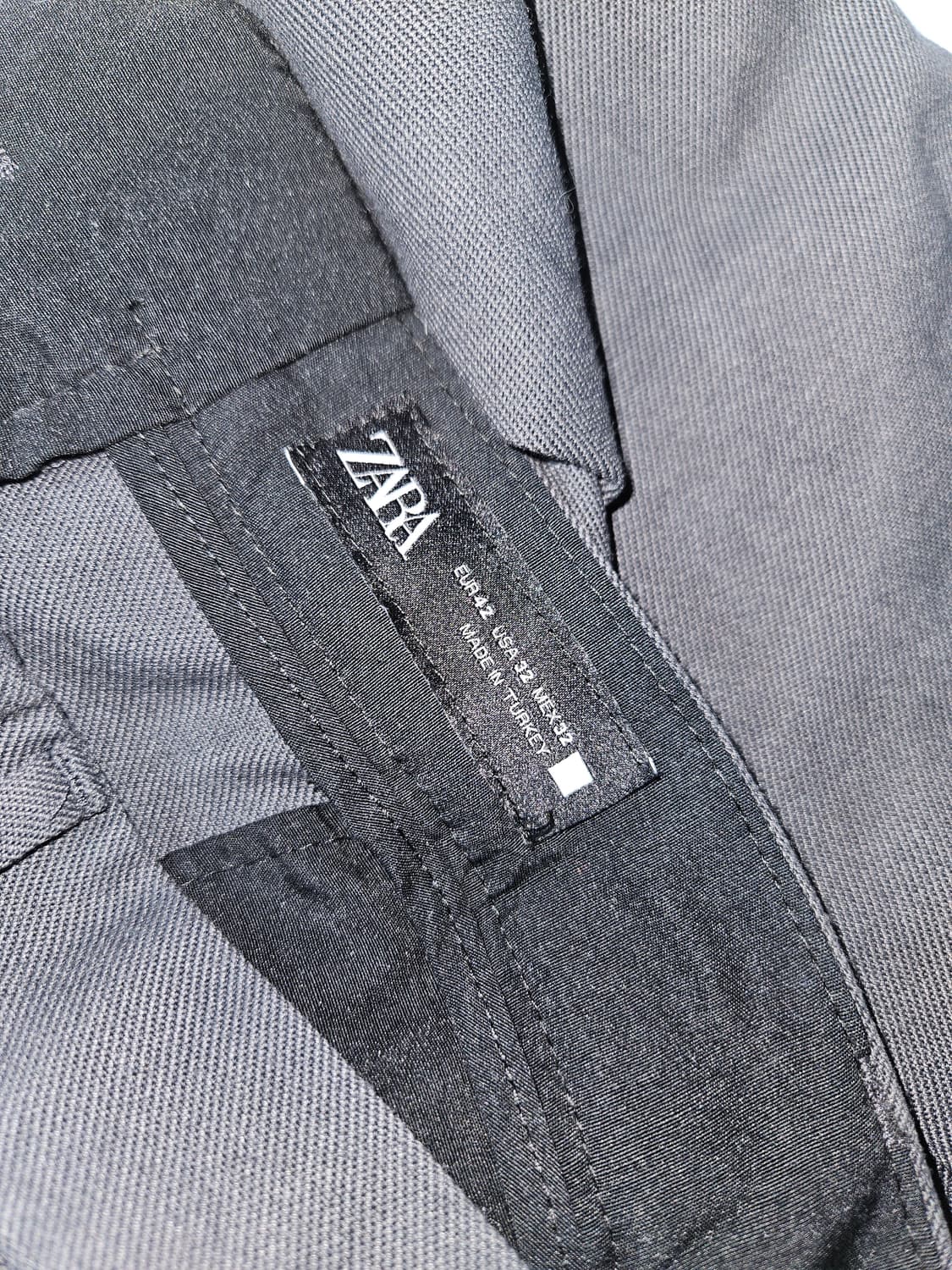 자라 ZARA 맨 핀턱 와이드 슬랙스 팬츠 챠콜그레이 32 상품이미지4