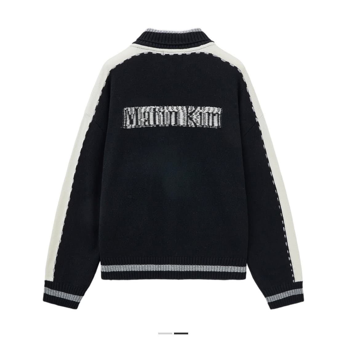마뗑킴 이니셜 니트 집 업 블랙 상품이미지2