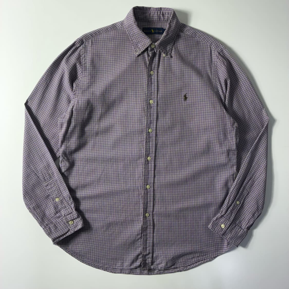 Polo  폴로 랄프로렌 자수 코튼 퍼플 체크 셔츠 상품이미지1