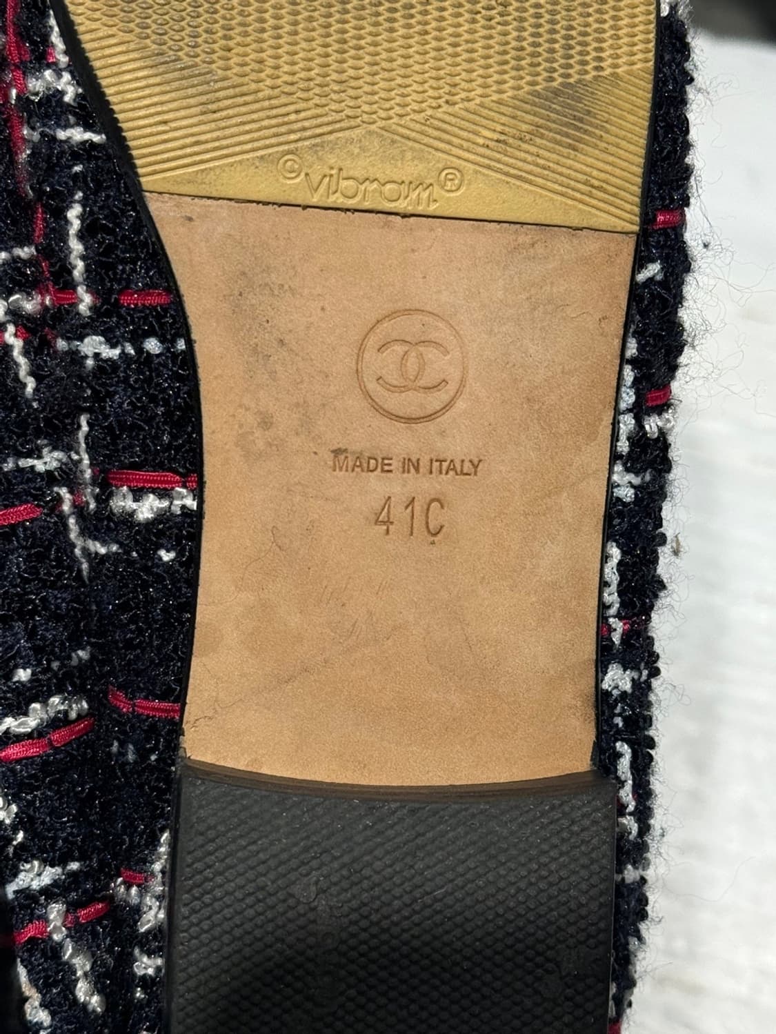 샤넬 블랙 레드 트위드 발레리나 플랫 슈즈 상품이미지8