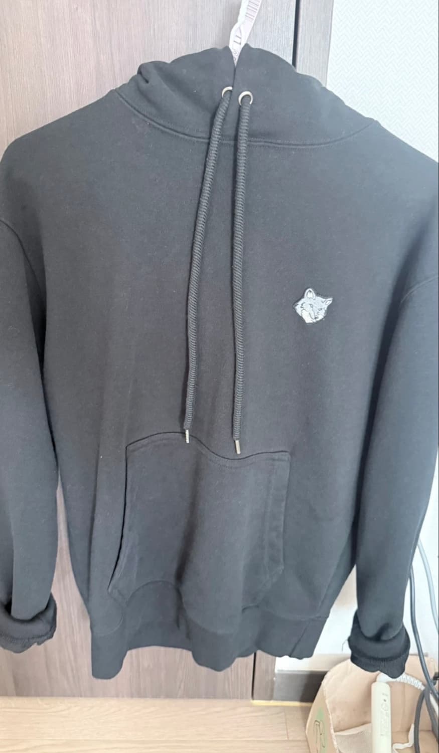 메종키츠네 폭스 헤드 블랙 후드티 상품이미지1