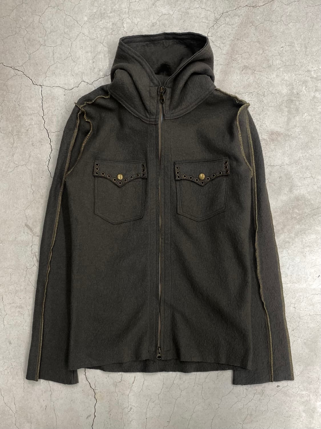 Francist_Mor.K.S 스터드 울 후드 자켓 상품이미지5